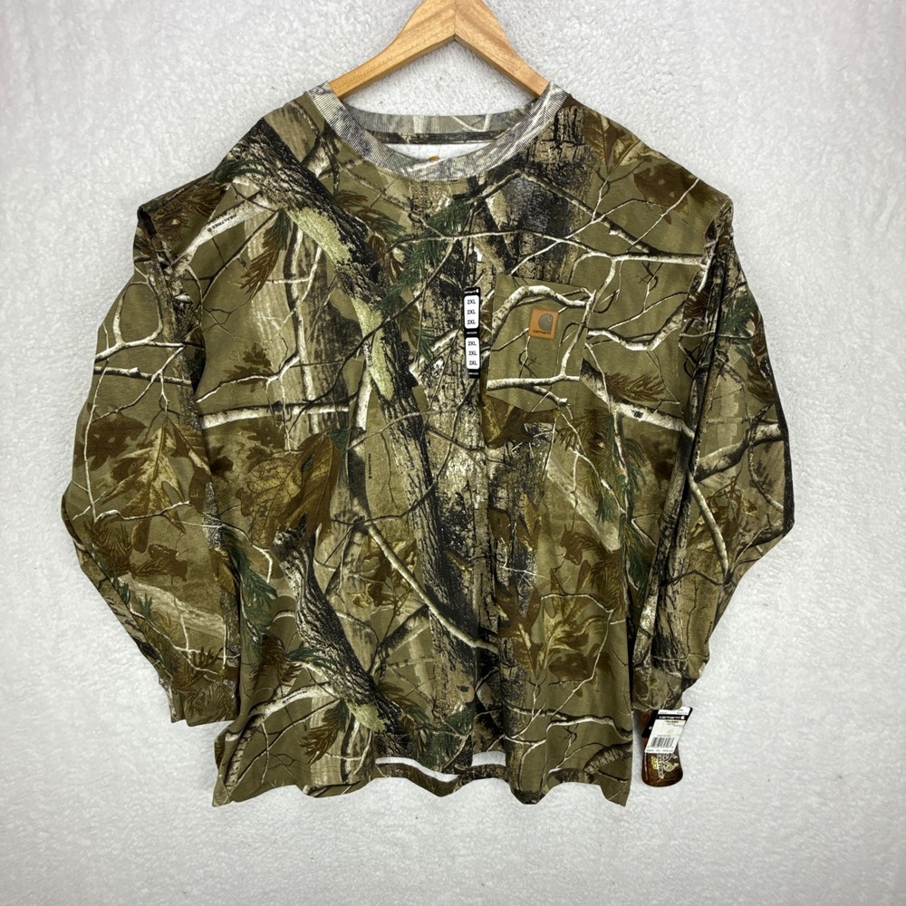 Carhartt‎ Long Sleeve Pocket T-Shirt Mens 2XL K285 CAP Camo AP NWT